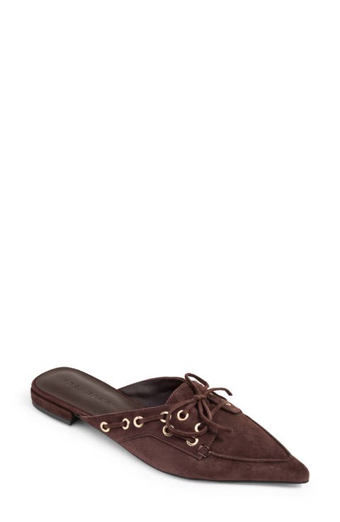 Astor Pointed Toe Suede Flat Mule