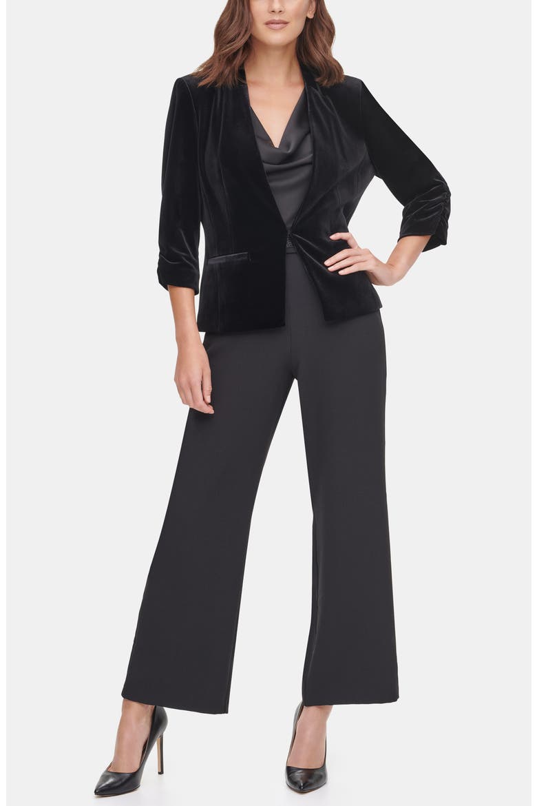 Velvet Blazer, Alternate, color, BLACK