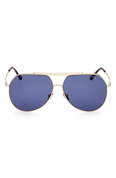 Liam 61mm Navigator Sunglasses