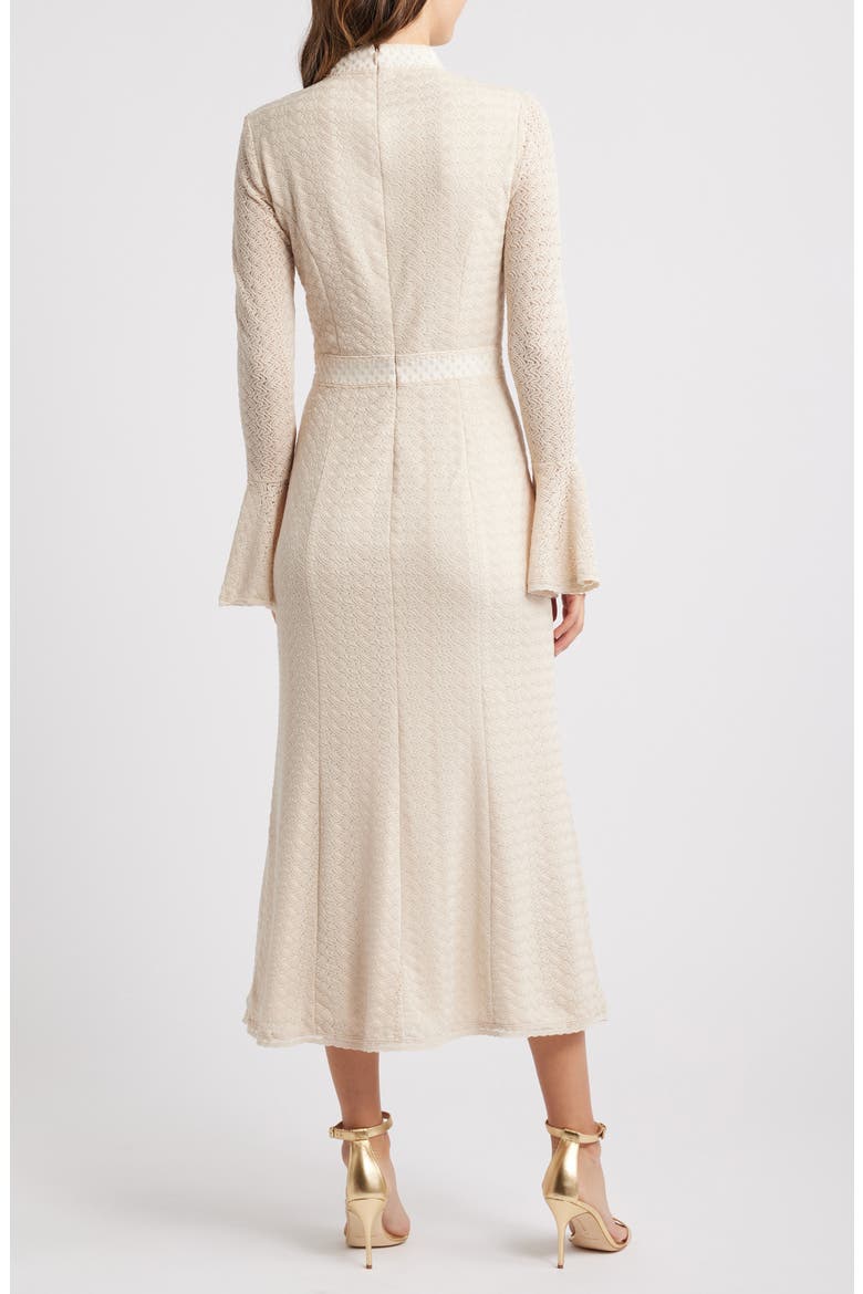Kailee Texture Long Sleeve Midi Dress, Alternate, color, IVORY