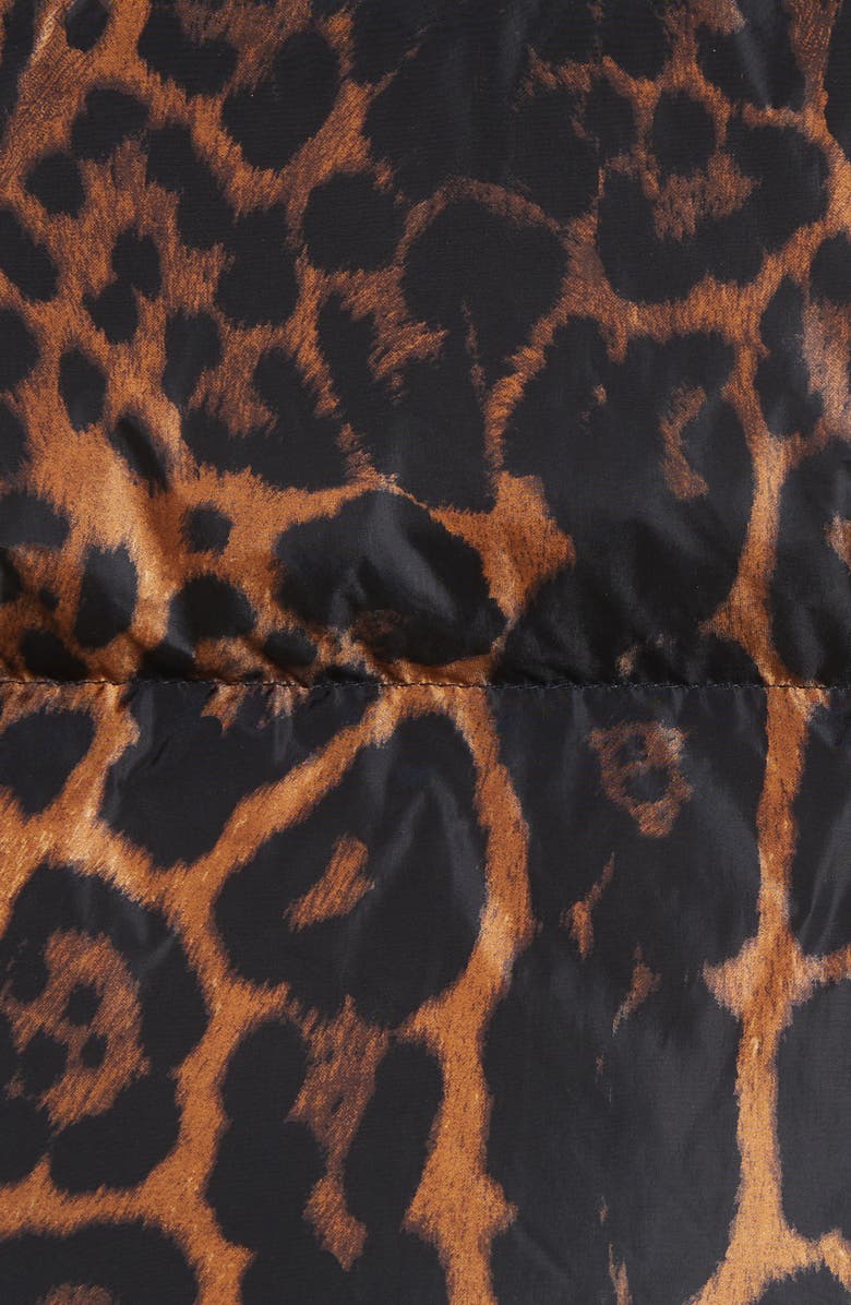 Moncler Caille Leopard Print Down Puffer Jacket, Alternate, color,