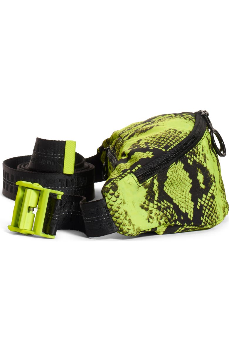 Off-White Python Print Belt Bag, Alternate, color,