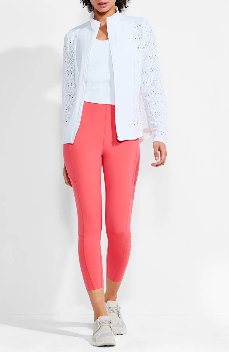 NIC+ZOE Active FlowFit Embroidered Lace Jacket, Alternate, color, 