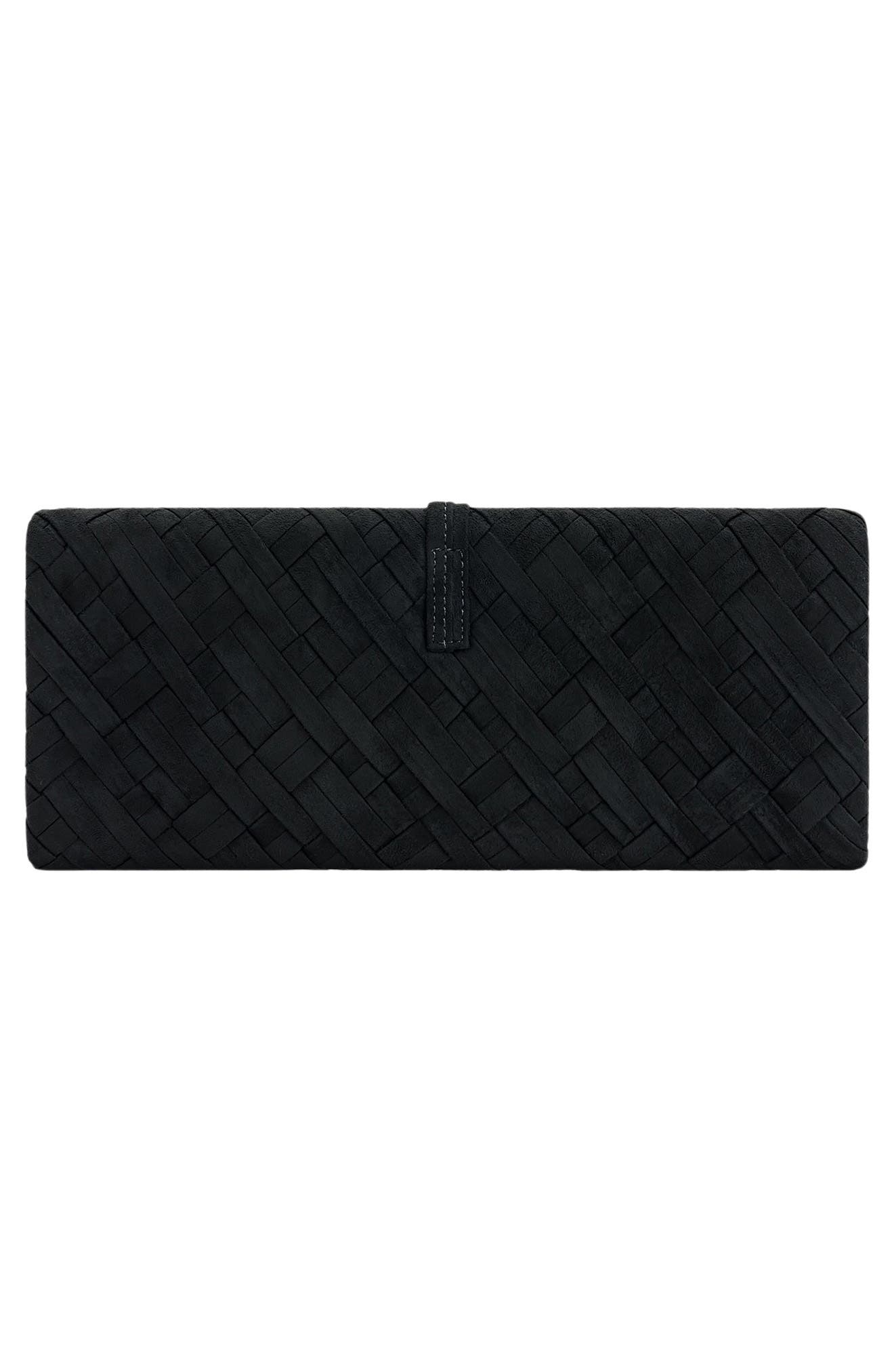 JW PEI Zaria Woven Clutch, Alternate, color, Black