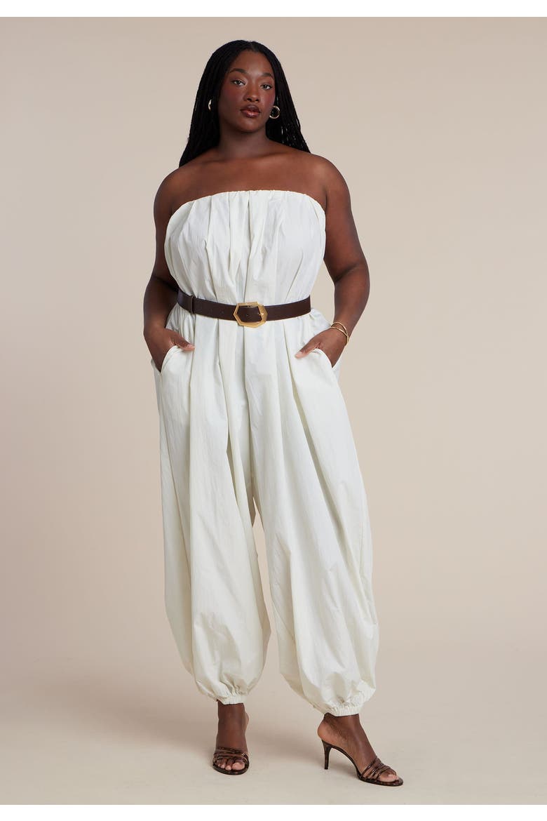 Belted Balloon Jumpsuit, Alternate, color, COCONUT MILK