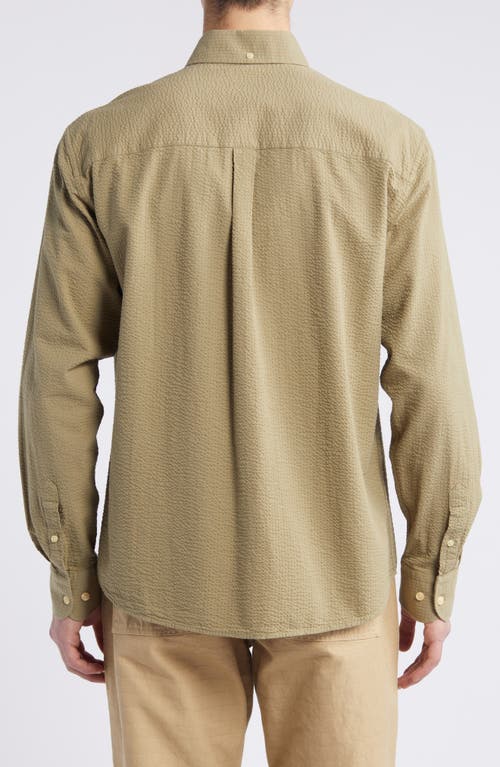 Forét Foret Bush Seersucker Button-down Shirt In Olive