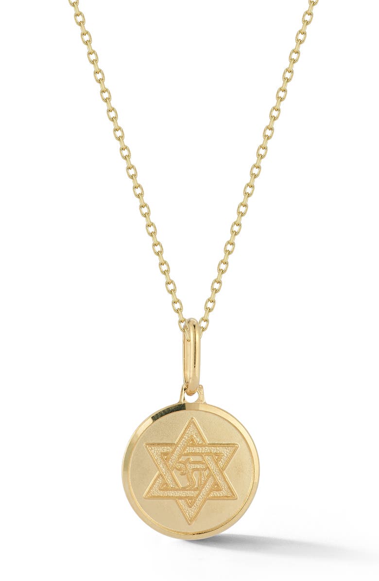 Ember Fine Jewelry 14K Yellow Gold Medium Star of David Pendant Necklace, Main, color, Gold