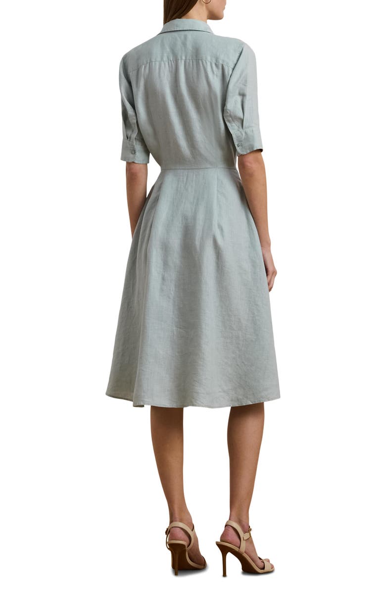 Lauren Ralph Lauren Tie Front Linen Shirtdress, Alternate, color, 