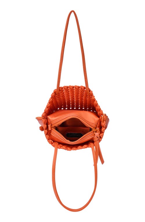 Madison West Open Weave Tote Bag With Zip Pouch In Orange