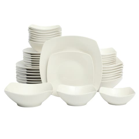 40-Piece Square Porcelain Dinnerware Set, Service for 8