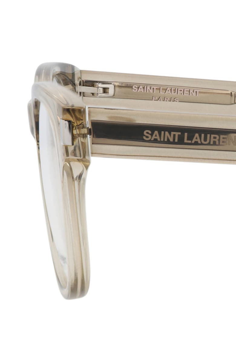 Saint Laurent 53mm Round Optical Frames, Alternate, color, Beige Beige Transparent