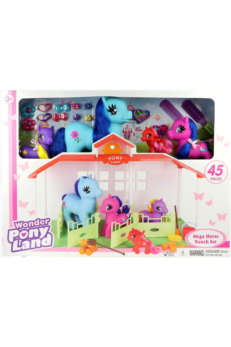 45 Piece Mega Horse Ranch Set Toy, Alternate, color, Multicolored