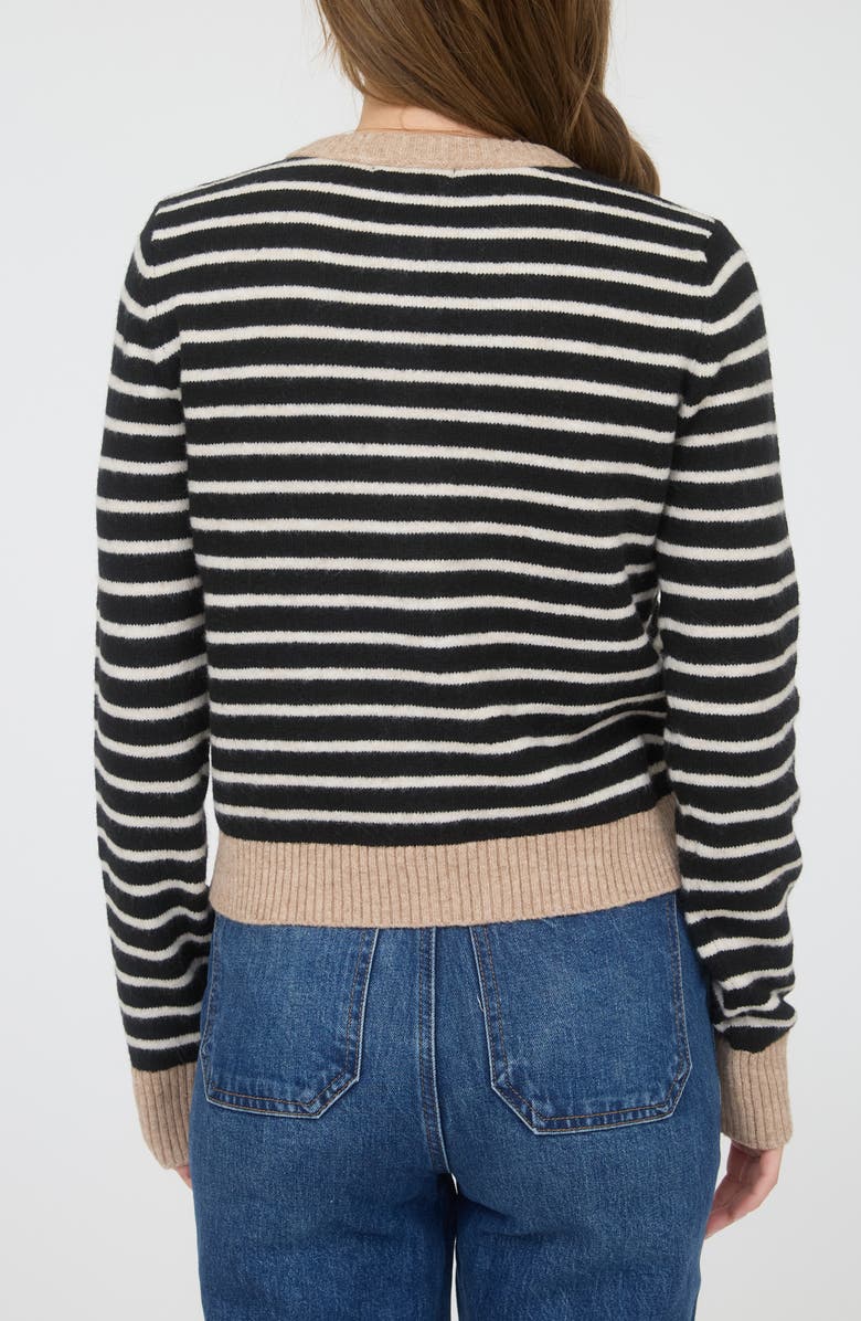 Contrast Stripe Knit Cardigan