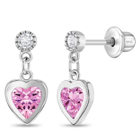 My First Dangle Hearts Girl Earrings