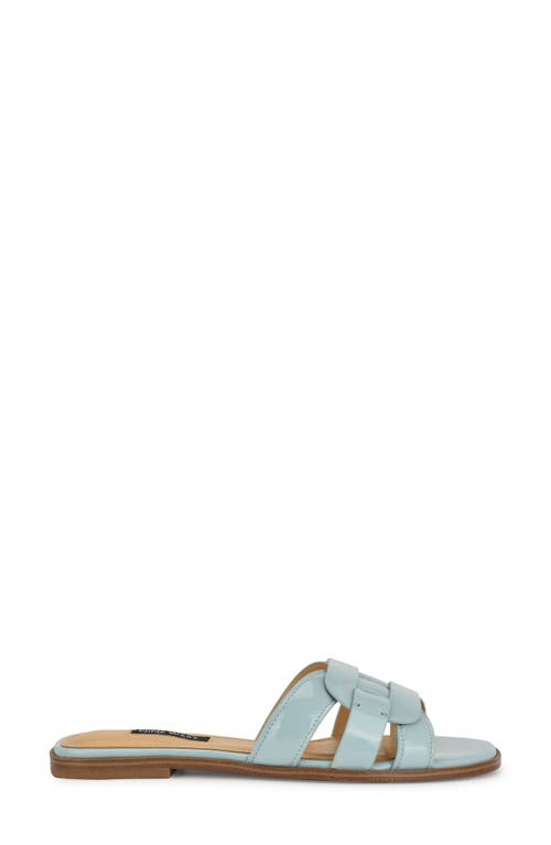 Nine West Glorie Slide Sandal In Light Blue
