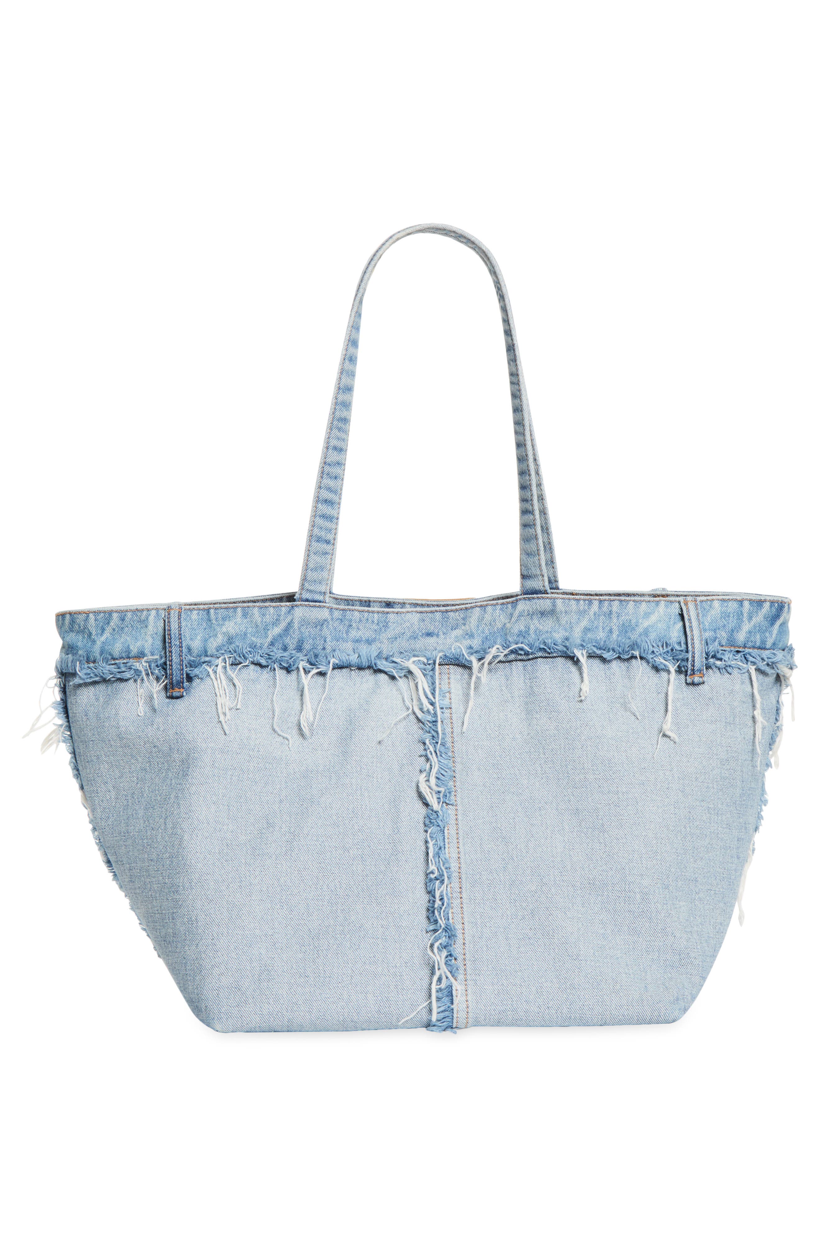 Punch Denim Fray Tote, Alternate, color, BLEACH BLUE