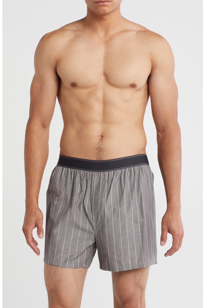 Assorted 3-Pack Modern Fit Woven Boxers, Main, color, GREY OMBRE PLAID MULTI