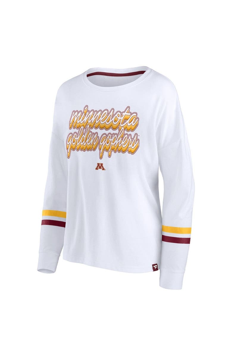 FANATICS Women's Fanatics Branded White Minnesota Golden Gophers Retro Power Striped Long Sleeve T-Shirt, Alternate, color,
