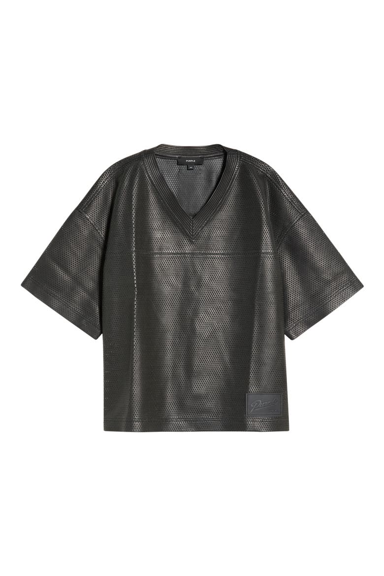 Leather Mesh T-Shirt, Alternate, color, BLACK