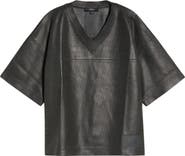 PURPLE BRAND Leather Mesh T-Shirt
