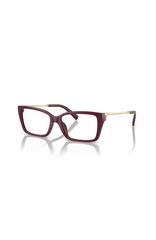 Tiffany & Co . 54mm Rectangle Optical Glasses In Burgundy