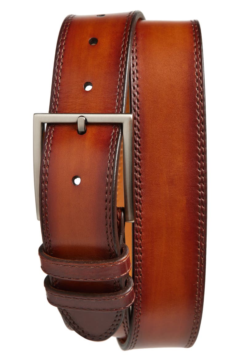 Eastwood Smooth Leather Belt, Main, color, COGNAC