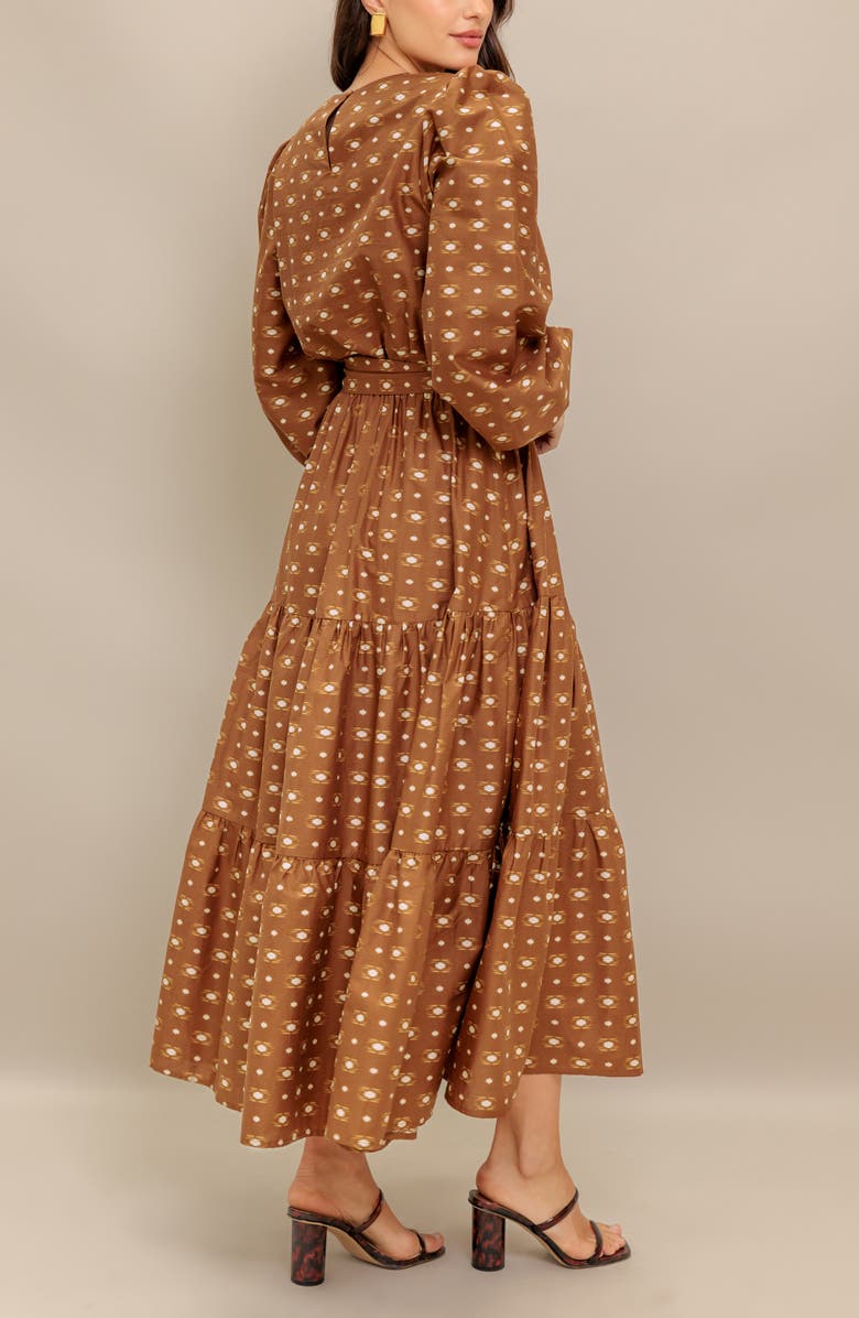 FLYING TOMATO Balloon Sleeve Tiered Cotton Maxi Dress, Alternate, color,