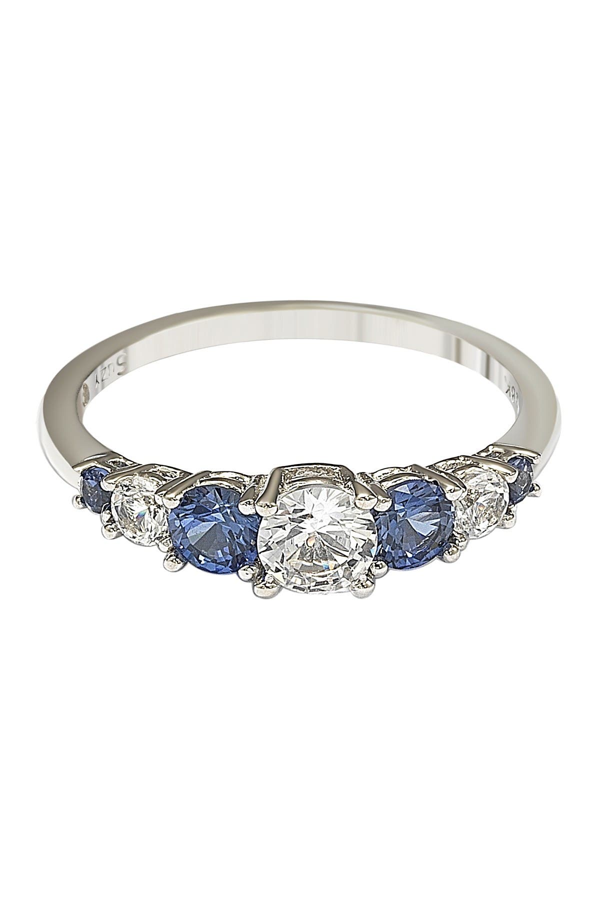 SUZY LEVIAN Sterling Silver Sapphire & Diamond Accent 7-Stone Ring - 1.75 ctw