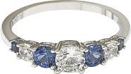 SUZY LEVIAN Sterling Silver Sapphire & Diamond Accent 7-Stone Ring - 1.75 ctw