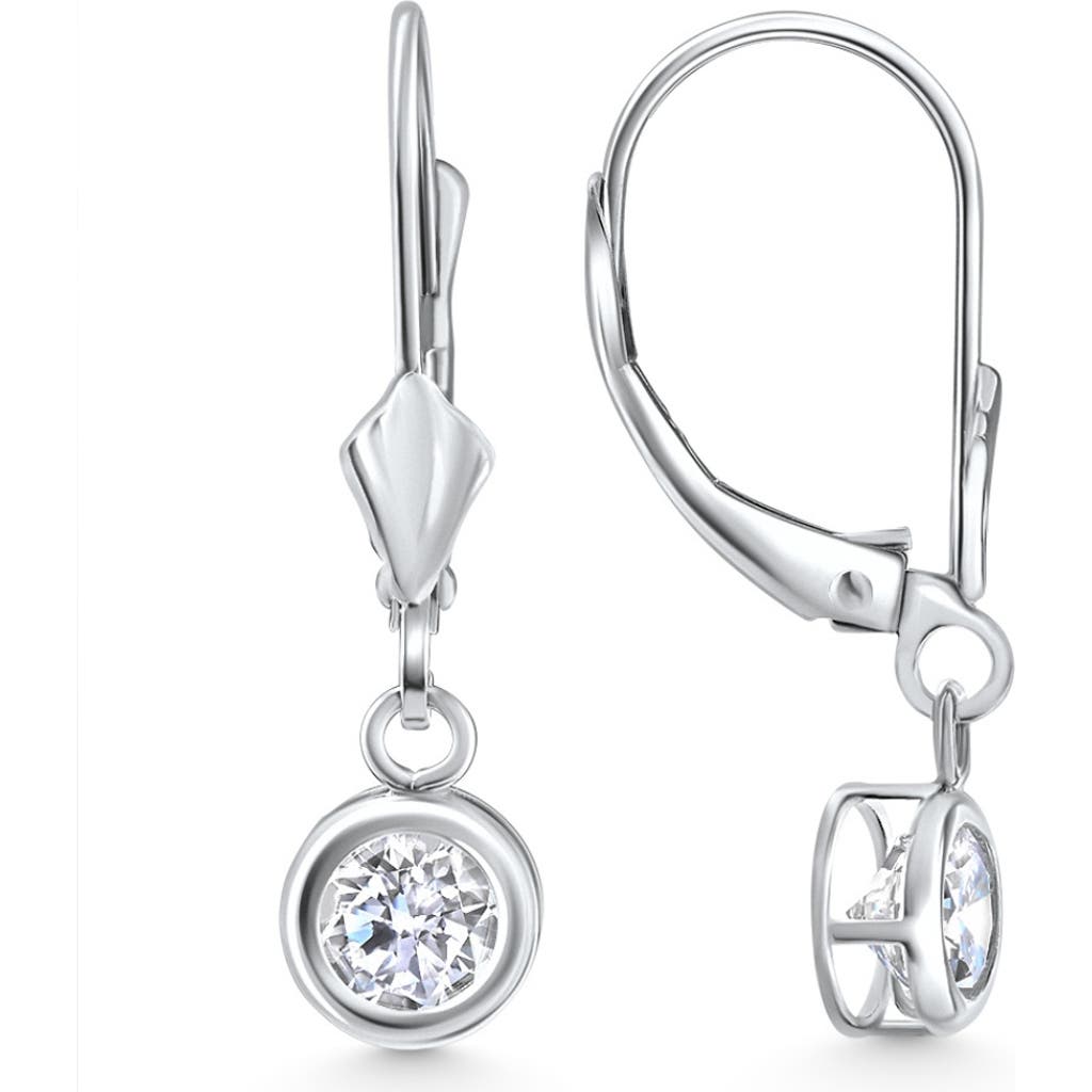 Bliss Diamond 1ct Diamond Lab Grown Dangle Lever Back Hoop Earrings 14k Gold In 14k White Gold