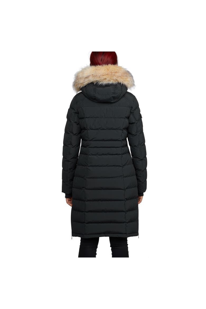 Venice Long Puffer with Removable Faux Fur Trim, Alternate, color, Black/Crystal