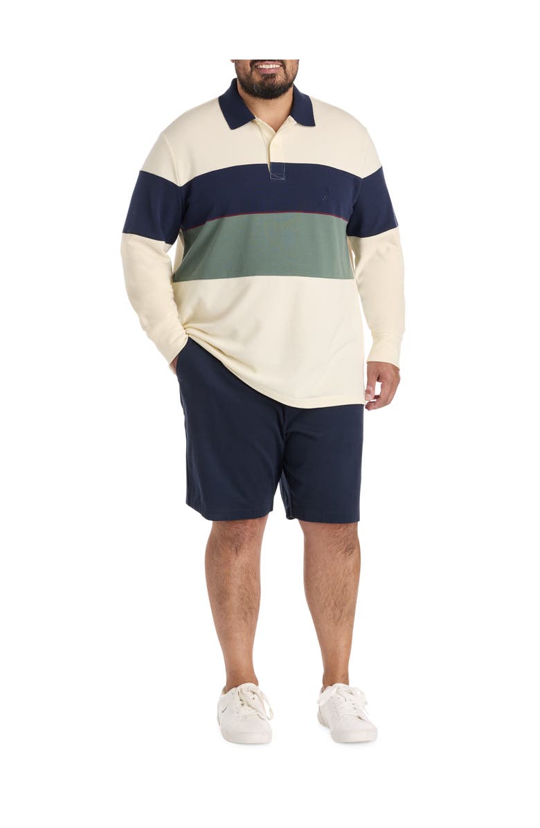 Nautica Big & Tall Colorblocked Polo Shirt, Alternate, color, Natural