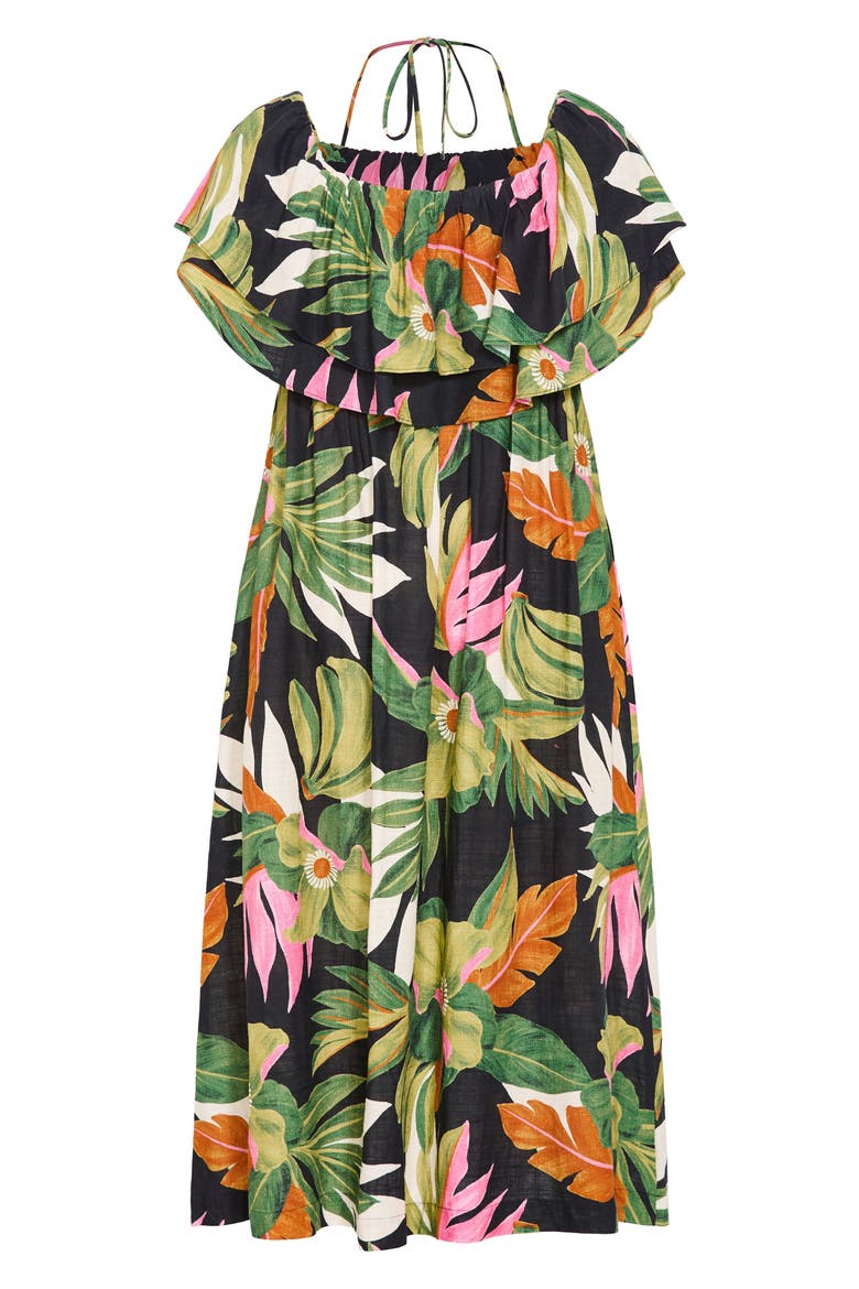 Paradiso Print Tie Neck Maxi Dress, Alternate, color, PARADISO PRINT
