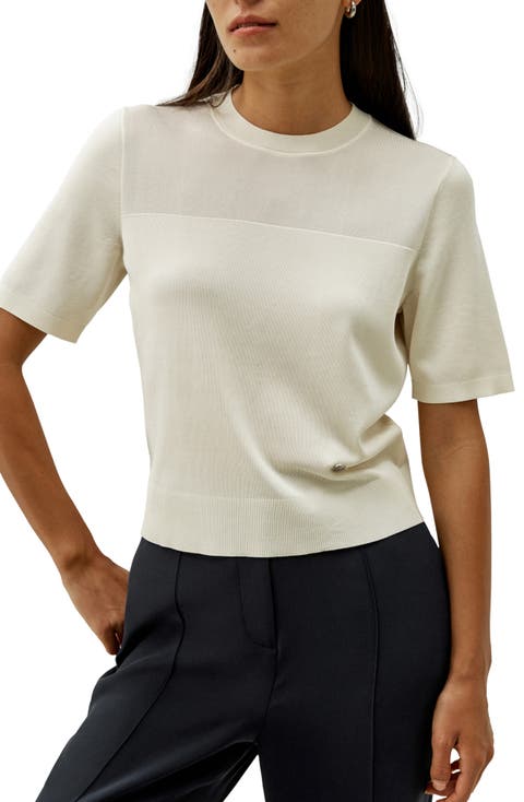 Sophisticated Dual-Knit Silk T-Shirt