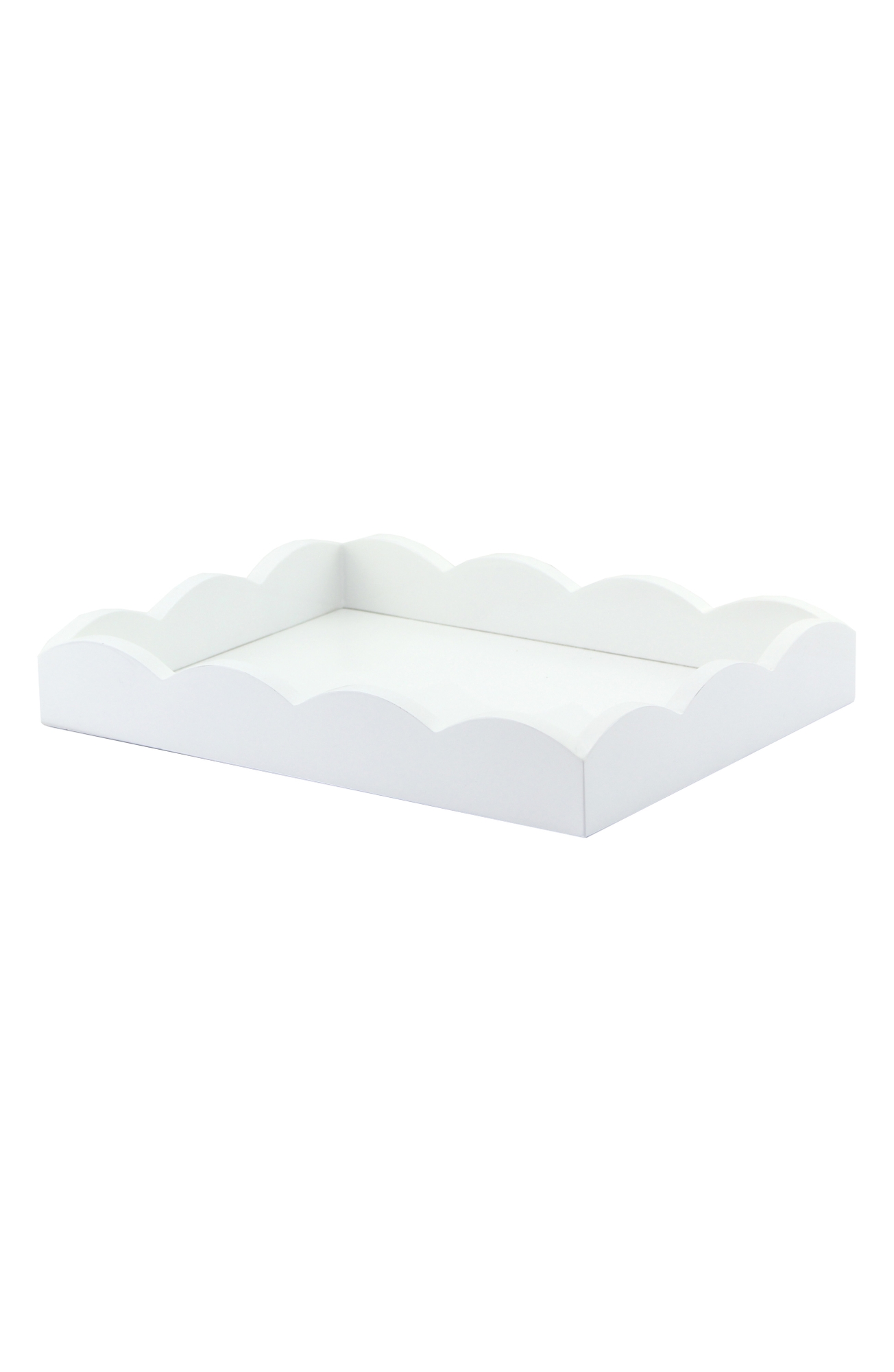 Addison Ross London Scalloped Wood Tray - White