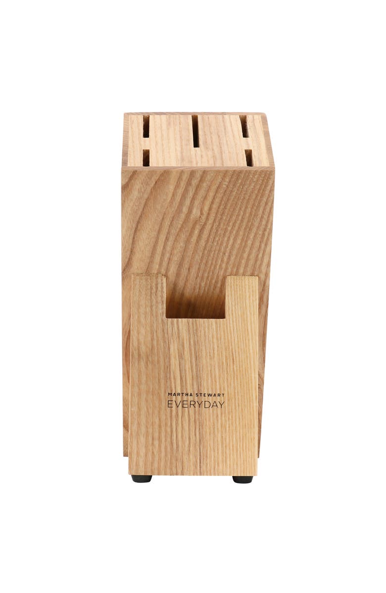 Martha Stewart Everyday Keswick 7 Piece Stainless Steel Cutlery and Wood Block Set, Alternate, color, Teal