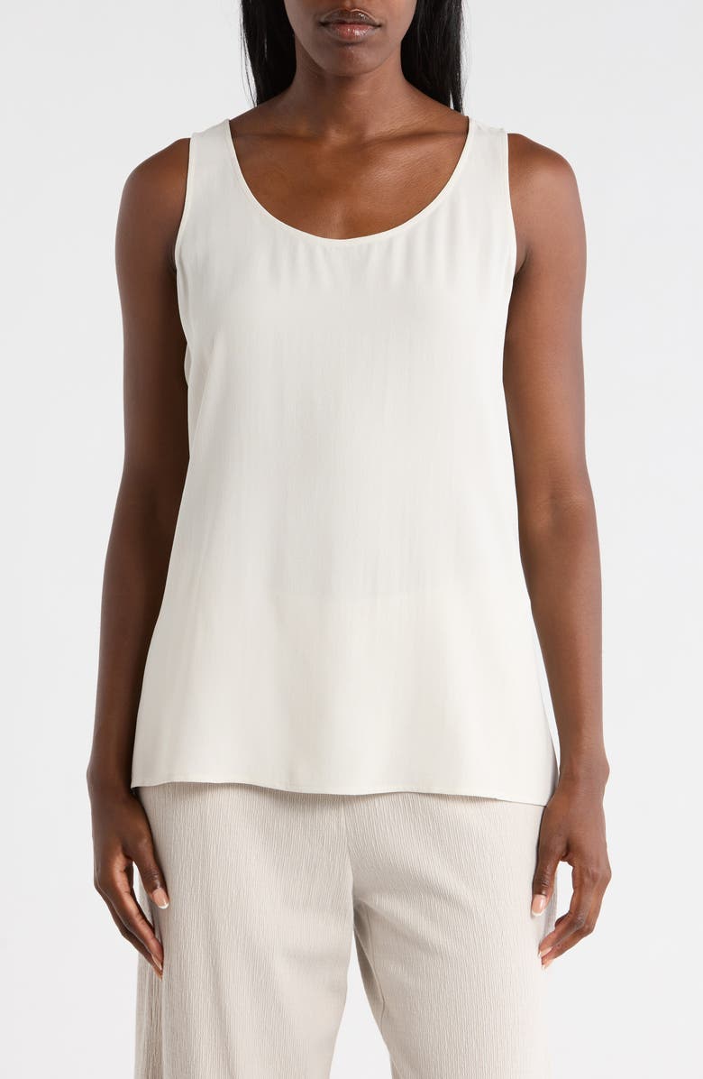 Eileen Fisher Silk Tank, Main, color, Bone