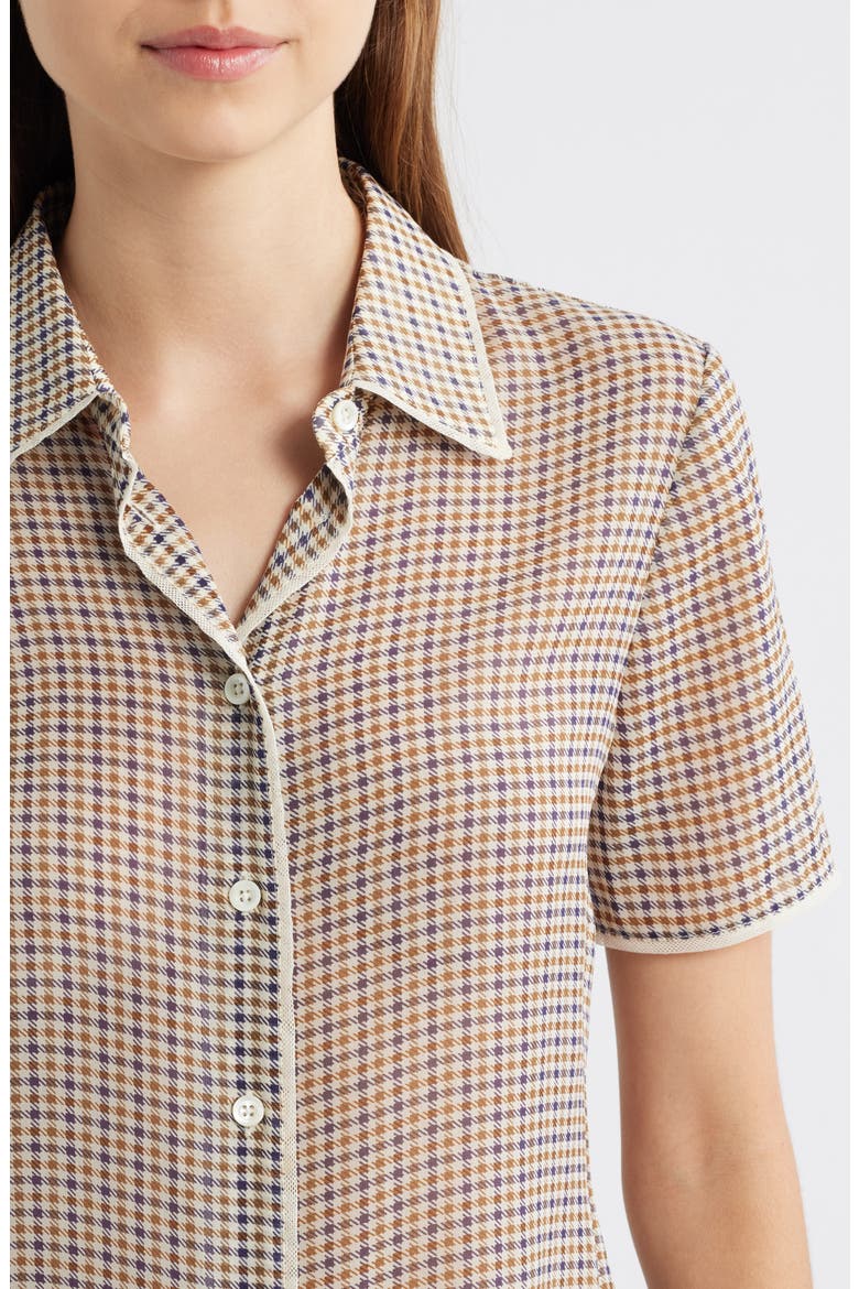 The Houndstooth Silk Short Sleeve Button-Up Shirt, Alternate, color, HOUNDSTOOTH MULTI