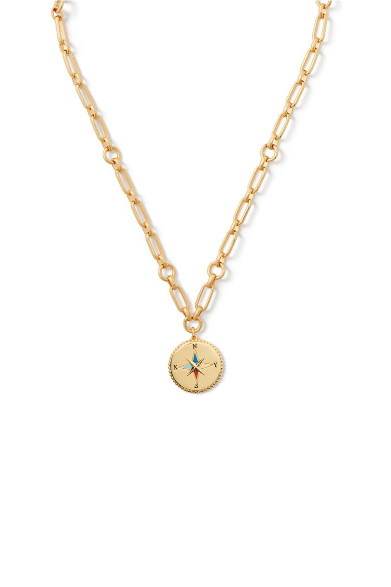 compass pendant necklace, Main, color, GOLD MULTI