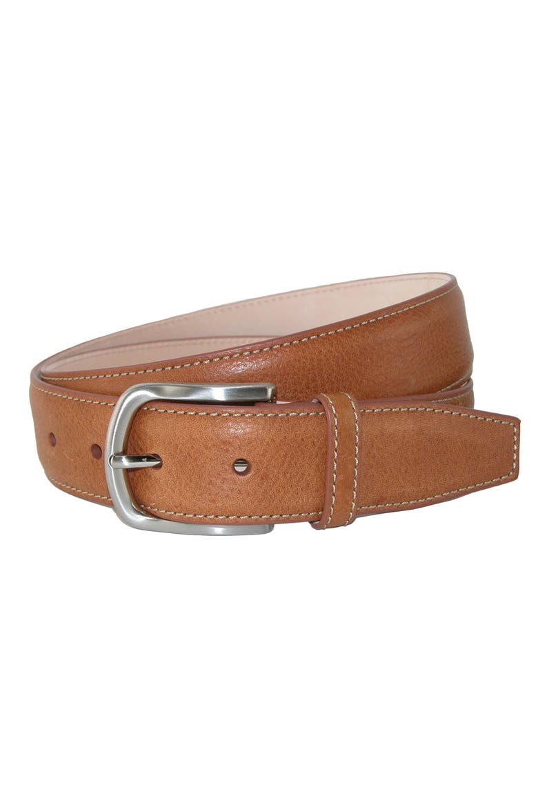 Men's Brescia Boxcalf Casual Belt with Contrast Stitch, Main, color, Tan