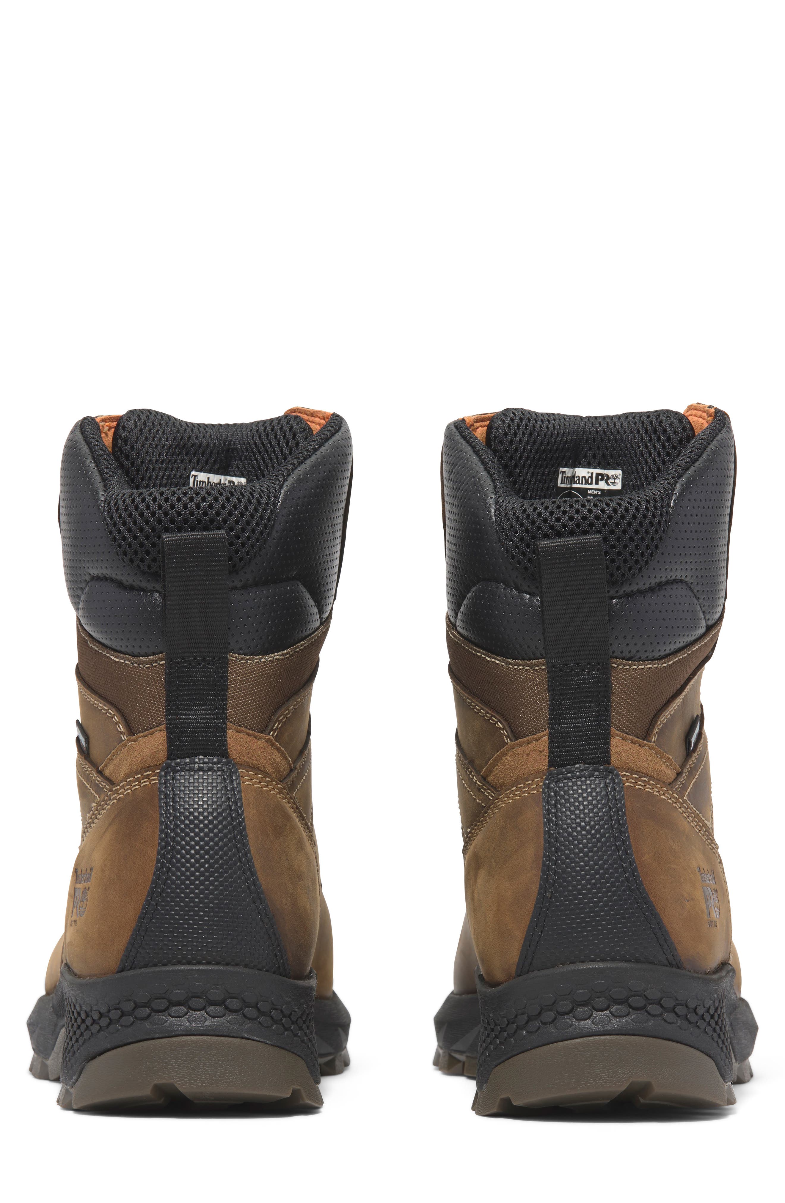 Timberland TiTAN EV 8" Soft-Toe Waterproof Work Boot, Alternate, color, Medium Brown Full Grain