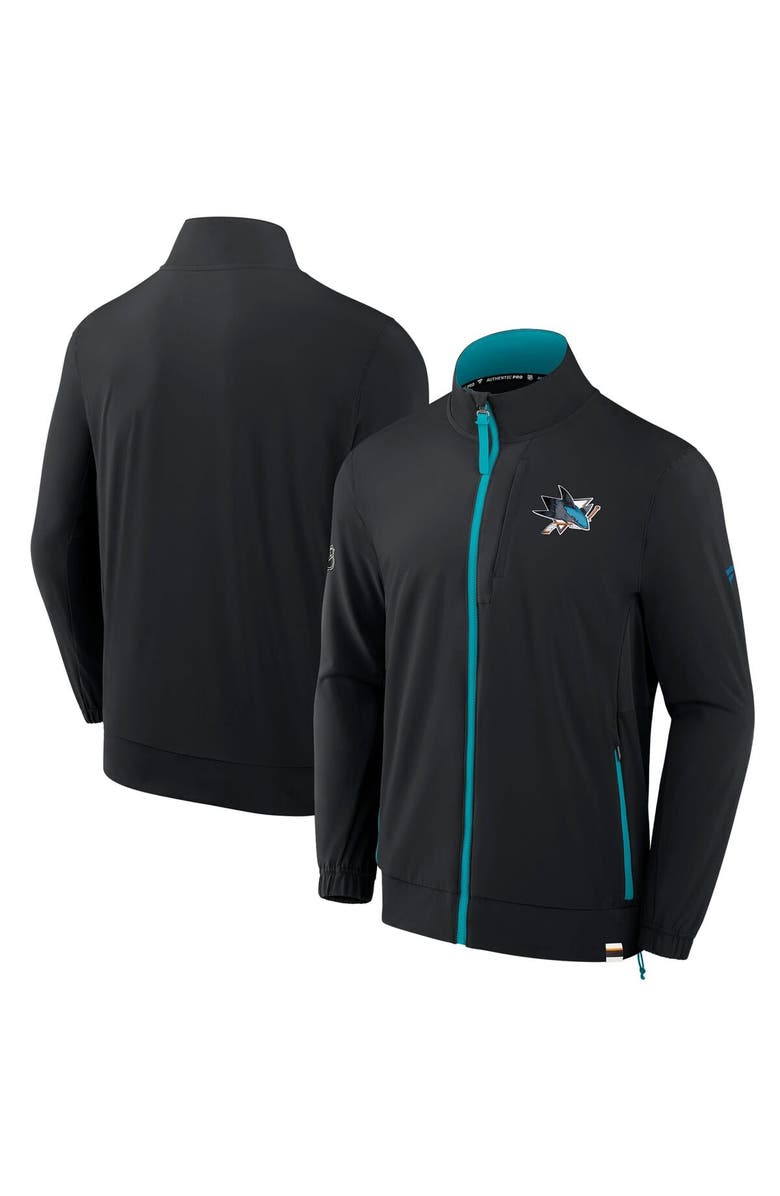FANATICS Men's Fanatics  Black San Jose Sharks Authentic Pro Rink Coaches Full-Zip Jacket, Main, color, 
