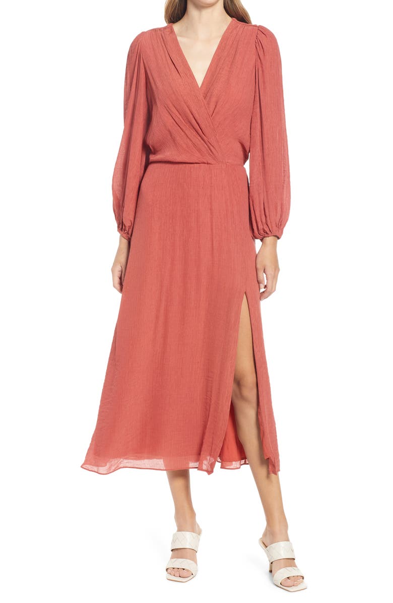 chinese dress ladies Women's Spring Wrap Maxi Dress Floral V Neck Long Sleeve Wedding Guest  Party Casual Chiffon Dress Beige S at Amazon Women's Clothing store main image 0