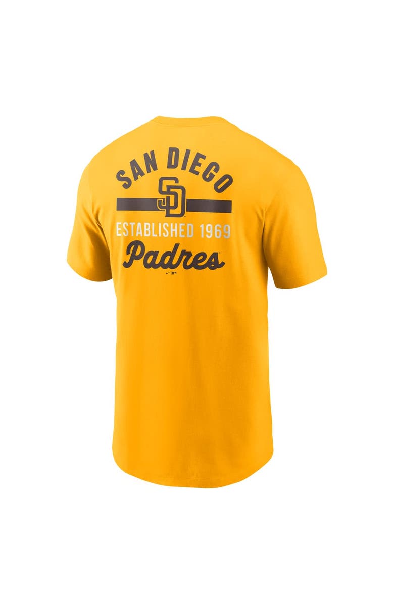 Nike Men's Nike Gold San Diego Padres 2-Hit T-Shirt, Alternate, color, Gold