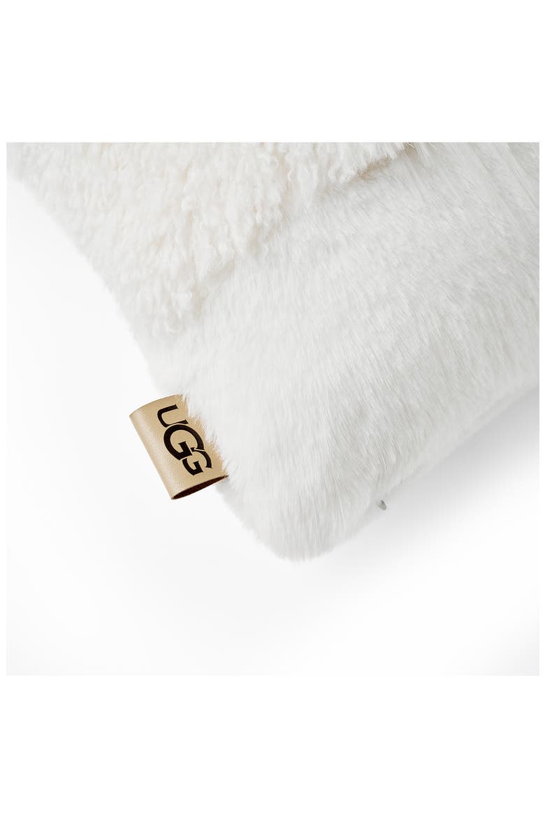 Corben Faux Fur Accent Pillow, Alternate, color, SNOW