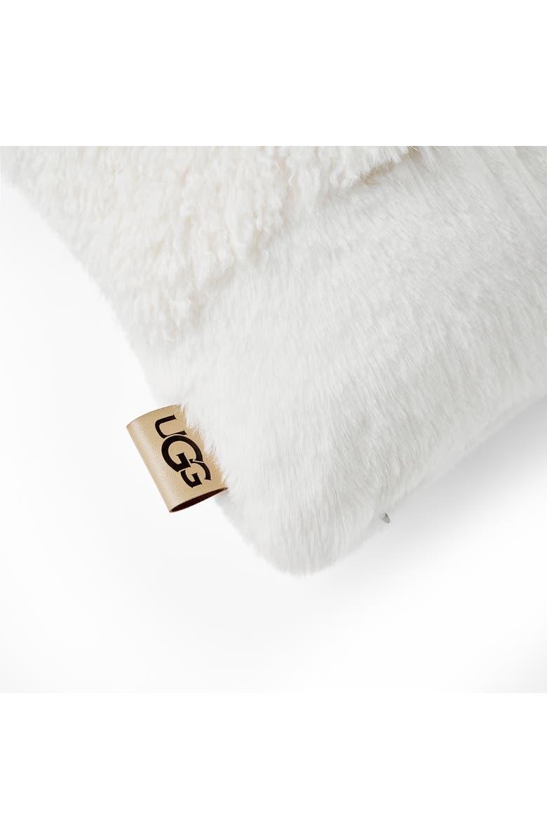 UGG<sup>®</sup> Corben Faux Fur Accent Pillow, Alternate, color, Snow