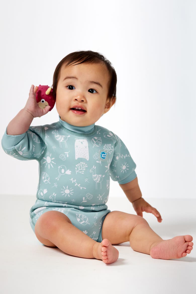 Happy Nappy Wetsuit with Reusable Swim Diaper, Alternate, color, Sunny Bear