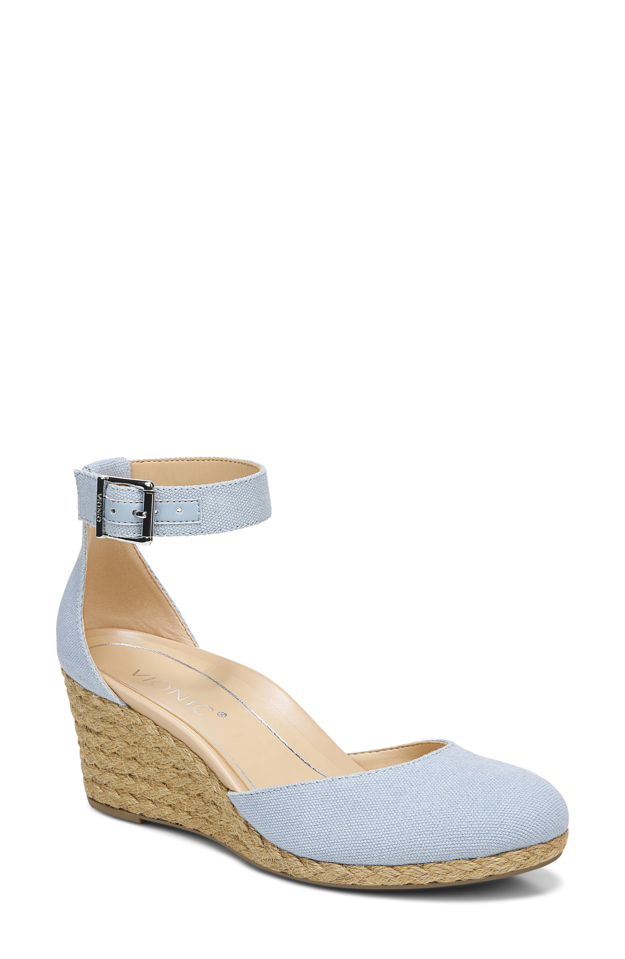 Amy Wedge Espadrille Sandal, Main, color, SKY CANVAS