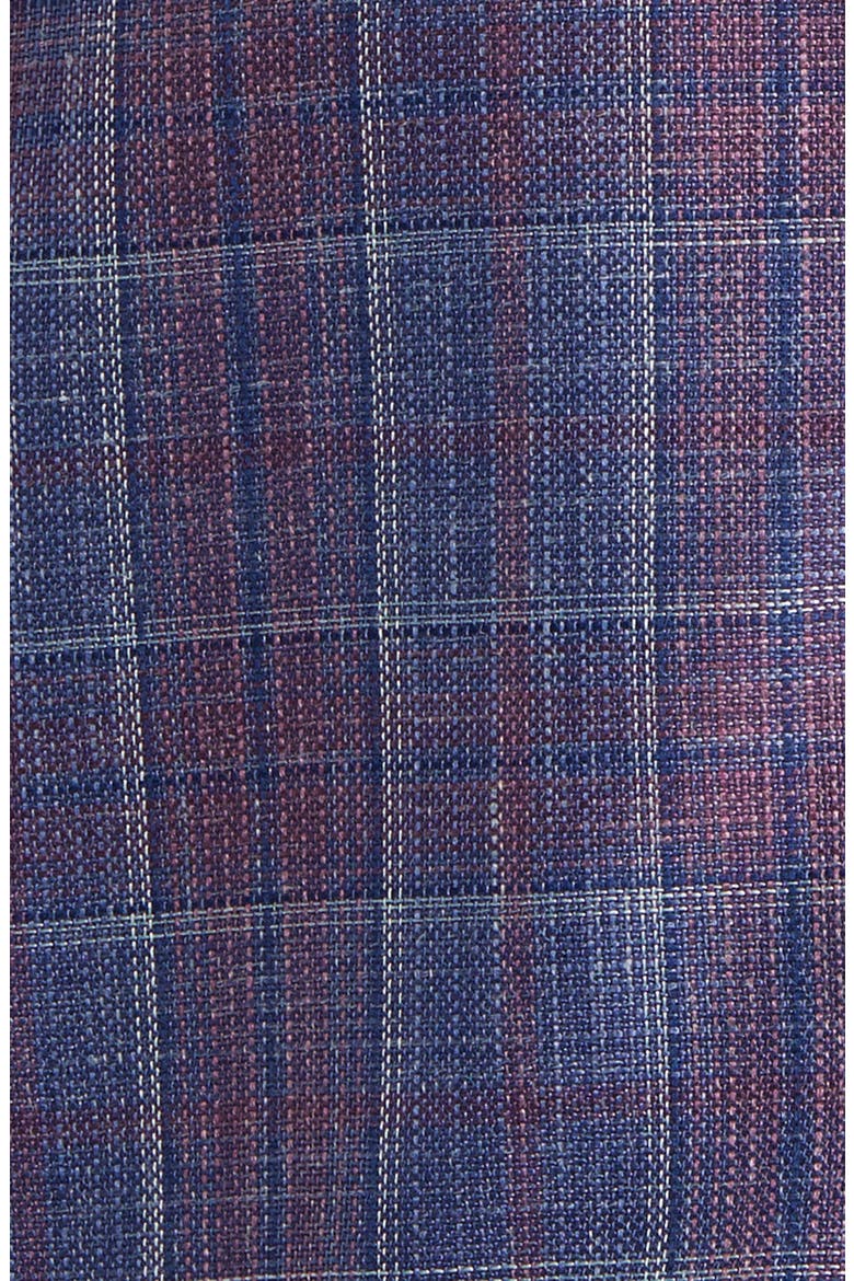 Tailored Fit Plaid Wool, Silk & Linen Blend Sport Coat, Alternate, color, BLUE