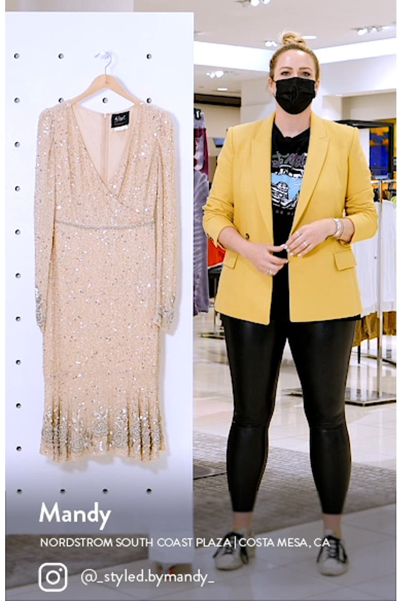 Long Sleeve Sequin Sheath Dress video